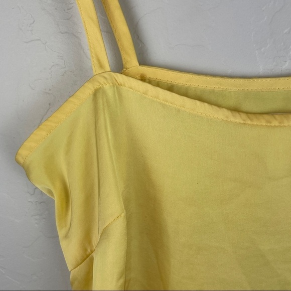Leith Fluid Strappy Satin Camisole in Yellow Spaghetti Strap Tank Size X-Small - Picture 3 of 6